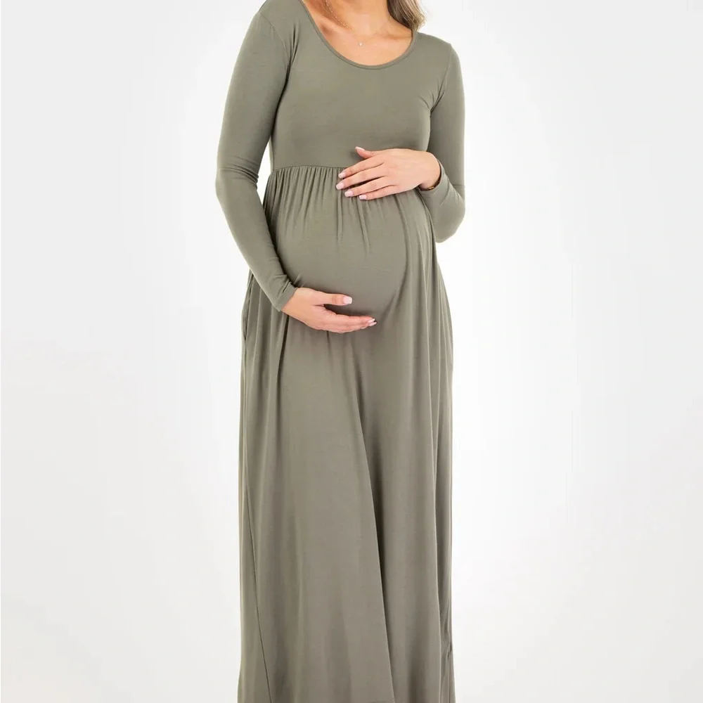 Sage Green Maternity Dress - Picture 1 of 2
